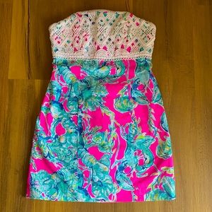 Lilly Pulitzer strapless shift dress size 2